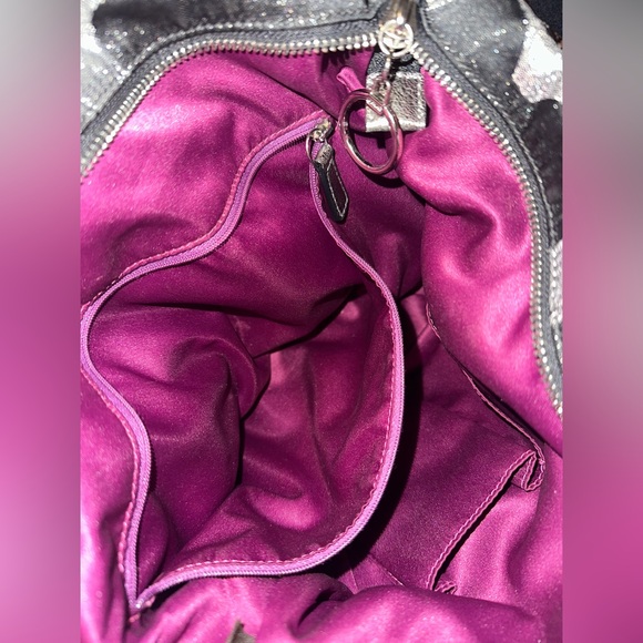 Coach Poppy Designer Signature Monogram Tote Black Jacquard Handbag - Picture 4 of 7